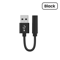 Universal USB - C to 3.5mm Audio Jack Adapter - Headphone & Mic Compatible Converter Cable (USB TO 3.5MM Black)