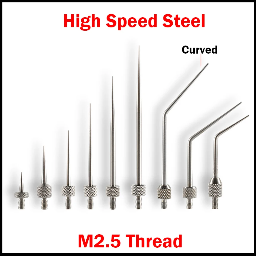 

R0.3 OD 40mm/50mm Measure Length M2.5 Thread HSS Guage Micrometer Pin Pointed Taper Head Straight Dial Indicator Tip Probe