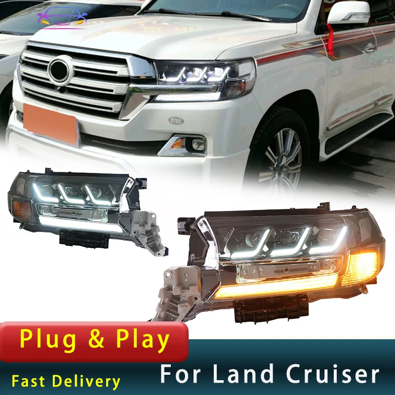 

Car Head Light for TOYOTA Land Cruiser 2016-2021 LED LC200 Upgrade DRL Turn Signal Projector Head Lamp Assembly Auto Accessories
