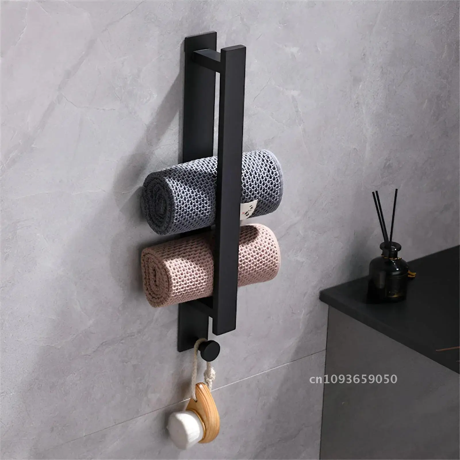 Towel rack，304 Hardware Steel Punchless Towel Rack Bathroom Bar Single Rack， Stainless Bathroom