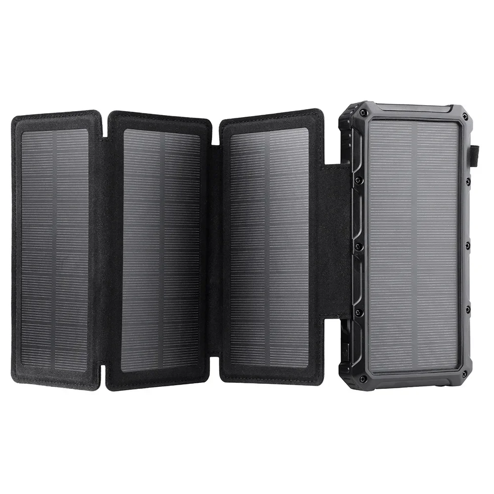 

Multifunction Powerbank Folding Solar Panel 20000 MAh Wireless Charge Power Bank Outdoor Emergency Power Bank