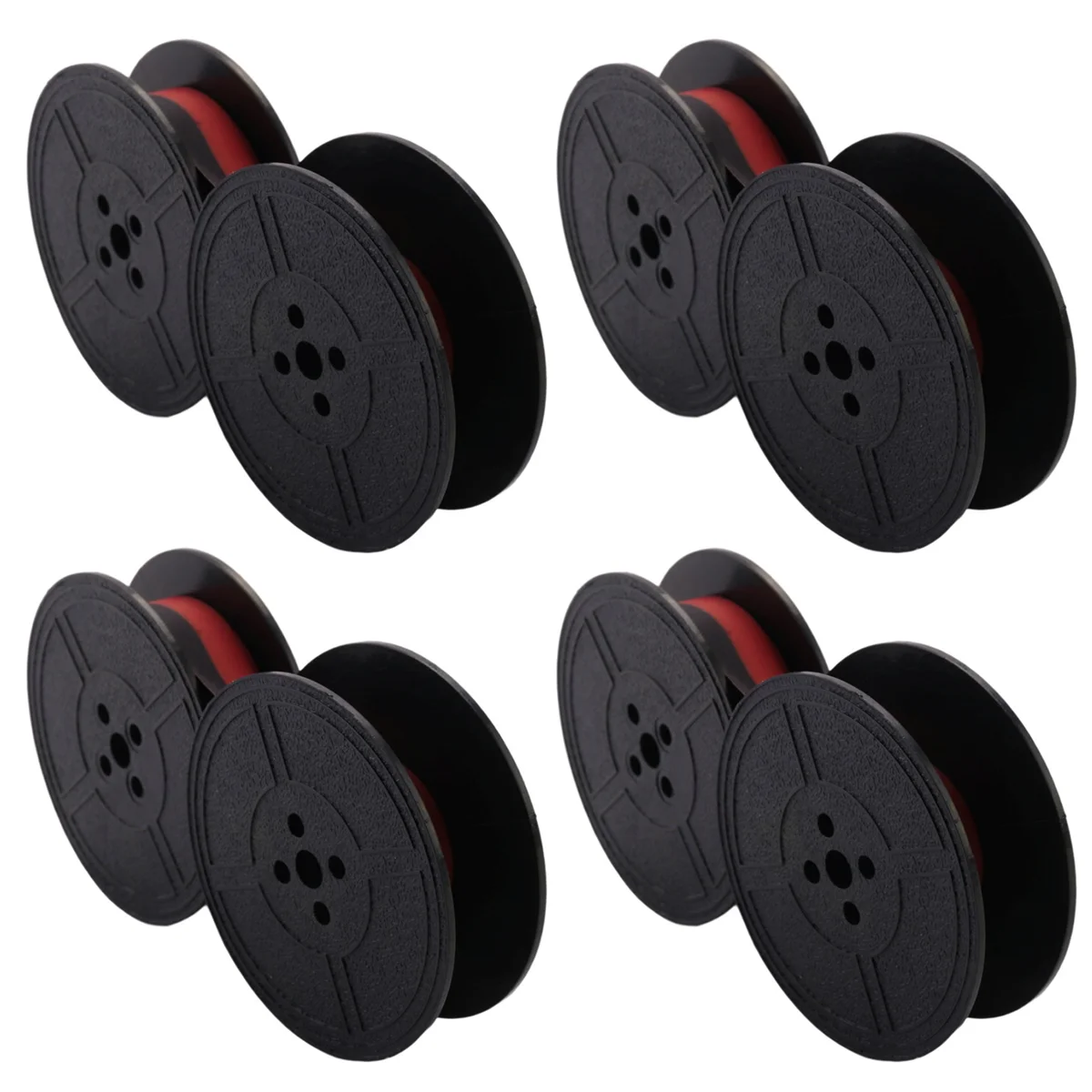 

4 Pack Typewriter Ribbon Twin Spool Typewriter Ribbon Ink Twin Spool Ink Replacement Part for Most Typewriter(Red,Black)