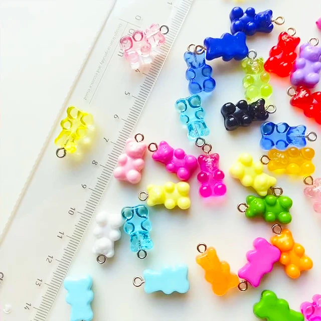 NEW 1 pc Gummy Bear Candy Charm Necklace Pendant DIY Jewelry Bead For  Earrings