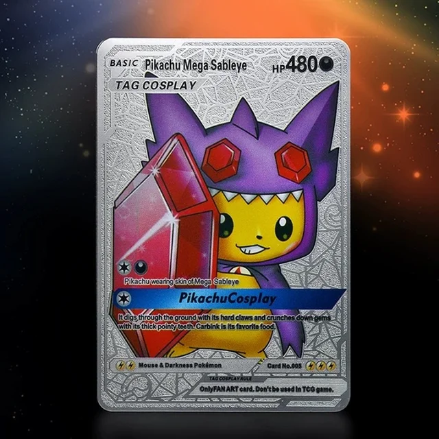 New 9 models DIY Pokemon Metal Cards Pikachu Charizard Silver Vmax TAG Battle Card Game Collection Cards Gift Toys 4
