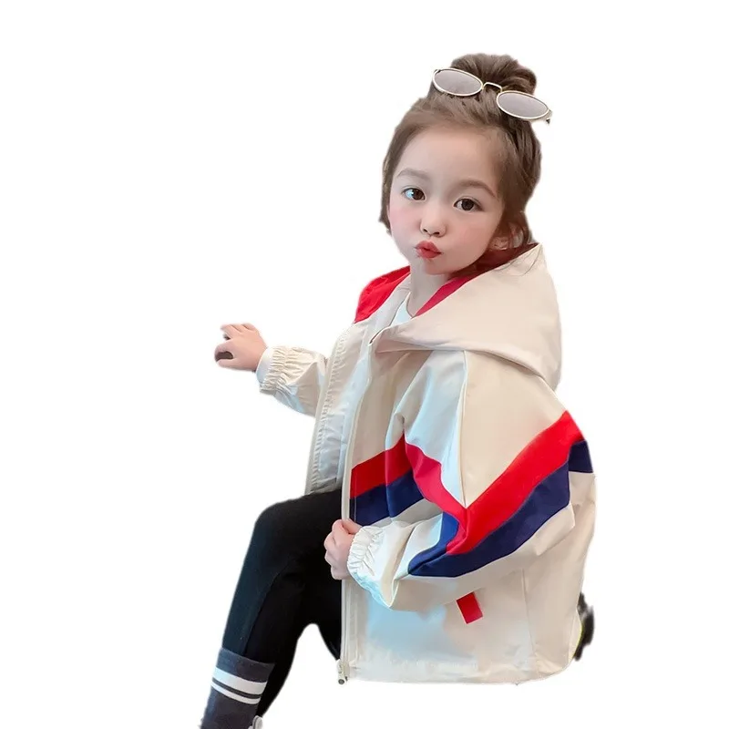 Girls Coat Hardshell Jacket 2024 New Girls Baby Spring Jacket Western Style Top Children Spring and Autumn Interchange Jacket