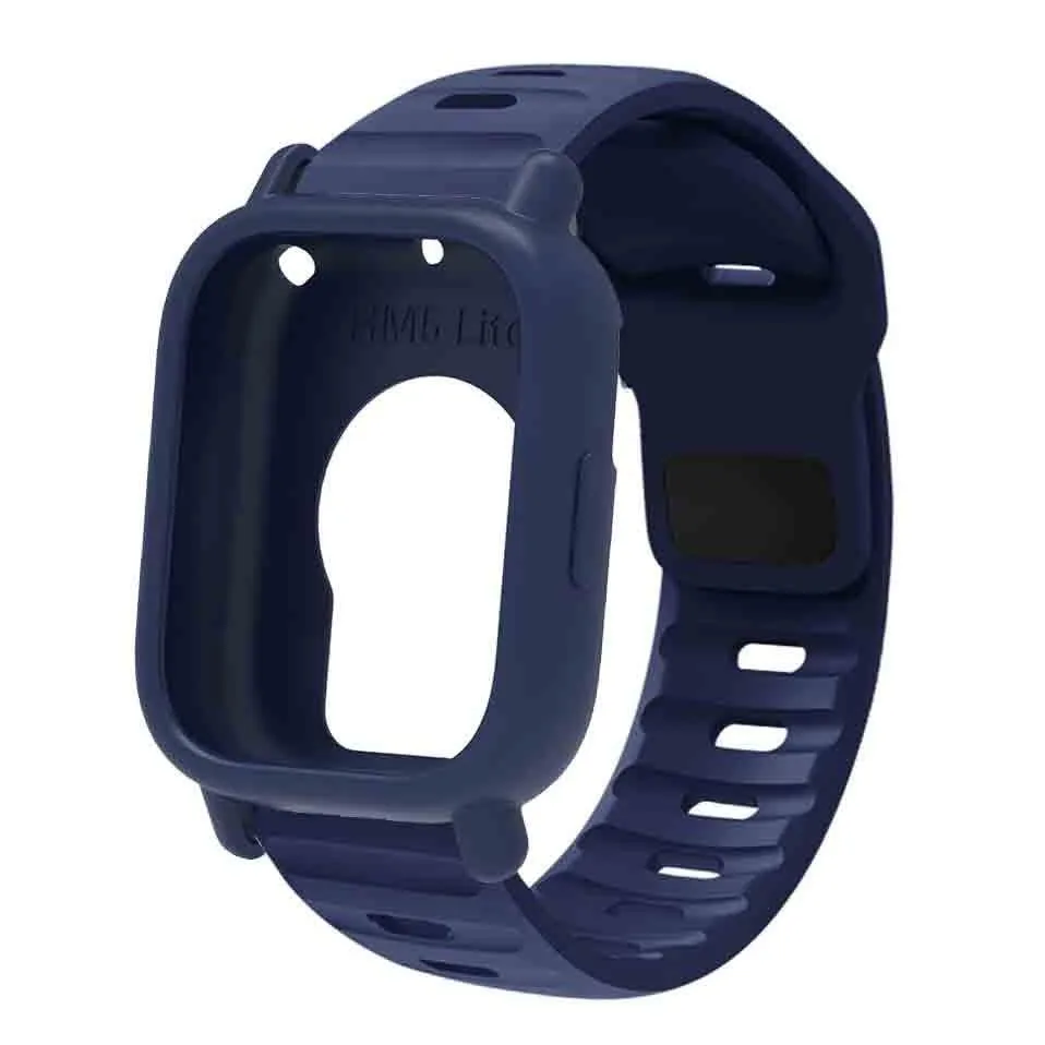Silicone Strap & Bumper Cover for Smartwatch - Sporty Replacement Wristband Protector