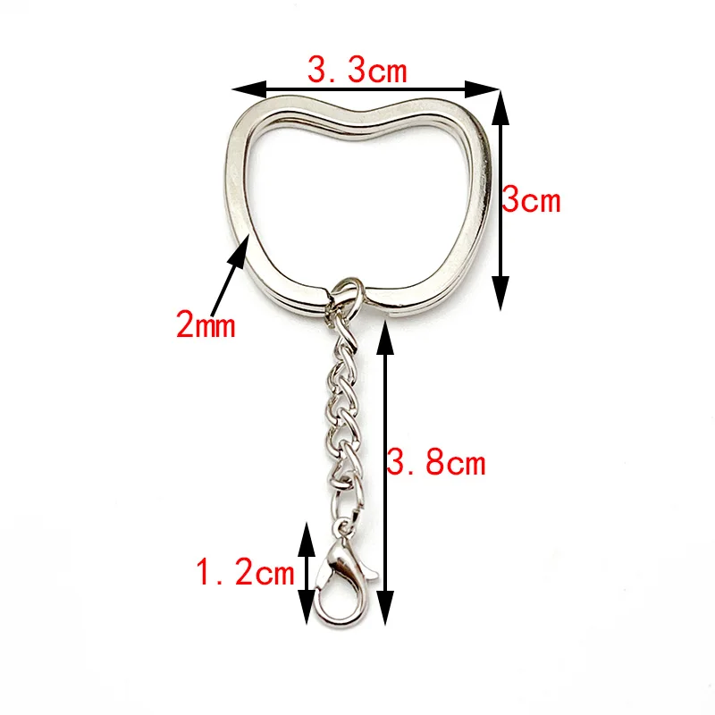 Set of 6 Heart and Star Shaped Metal Key Rings