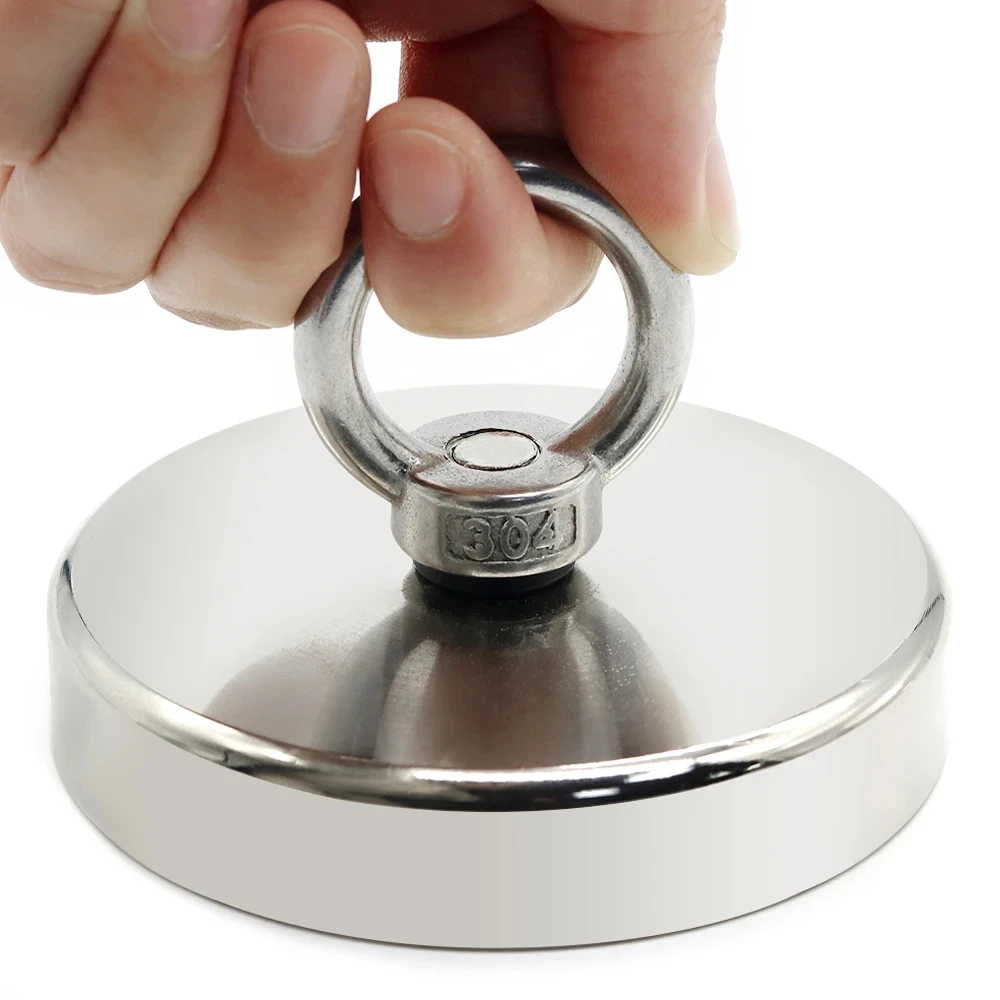 Fishing Magnets D16~D42mm Super Strong Neodymium N52 Heavy Duty Rare Earth with Countersunk Hole Eyebolt Salvage