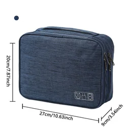 Waterproof Travel Gadget Organizer Pouch for Electronics and Accessories (Navy)