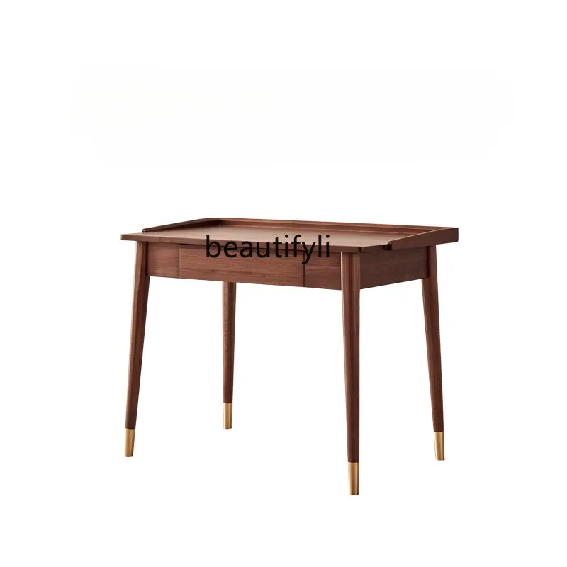 

North American Black Walnut Solid Wood Dresser Nordic Modern Minimalist Makeup Table Bedroom Furniture