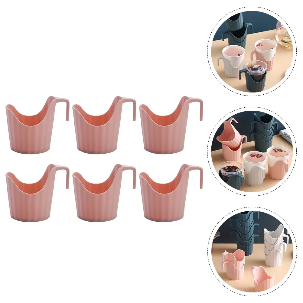 6 Pcs Cup Holder Anti-scalding Coaster Office Coffee Paper Outdoor Holders For Takeout Beverages White Tea