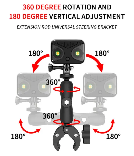 GoProカメラクリップ用スーパークランプアクションカメラマウント360 