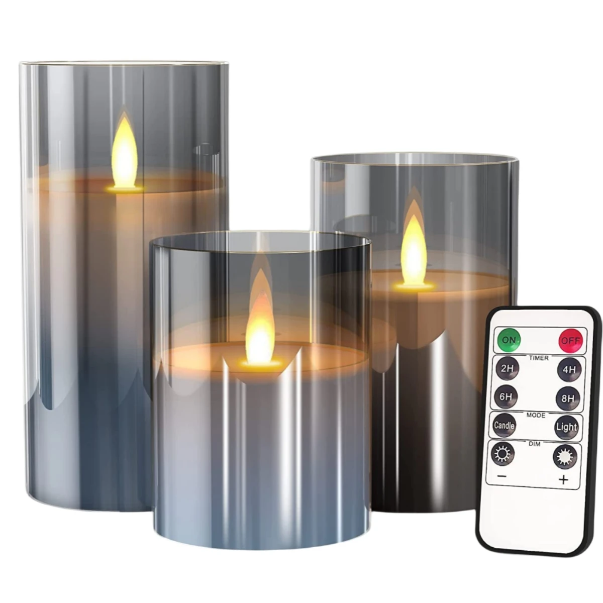 Set di candele senza fiamma tremolanti in acrilico con