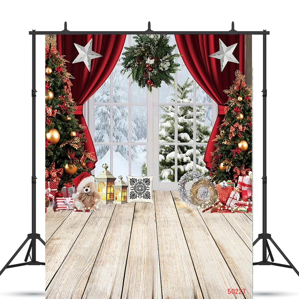 

SHENGYONGBAO Vinyl Christmas Theme Photography Background Props Pine Tree Family Festival Backdrops For Photo Studio ZM-06