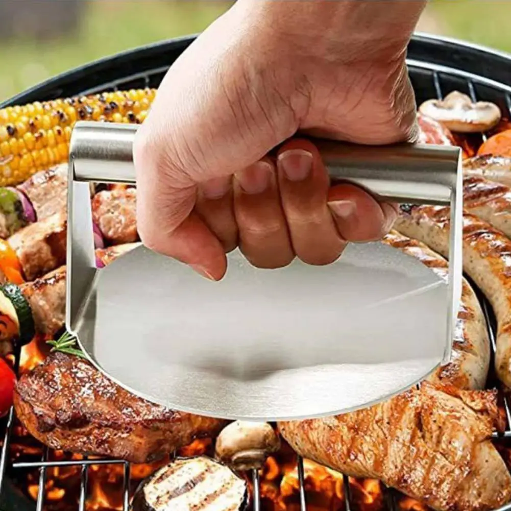 Multifunctional Burger Flipper Burger Press for Grill Marks Stainless Steel Bbq Tool Set Press Grill Spatula for Griddle