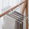 5In1 Magic Trouser Rack Hangers Stainless Steel Folding Pant Rack Tie Hanger Shelves Bedroom Closet Organizer Wardrobe Storage 3