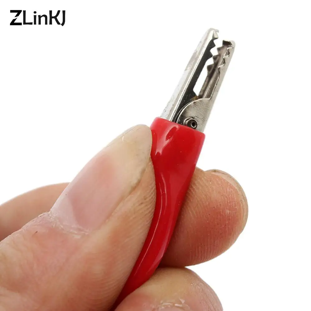 Probe Red+Black MultiMeter Test Lead Alligator Crocodile Clip 2Pcs Electrical Clamp for Fluke Meter Testing alligator clips