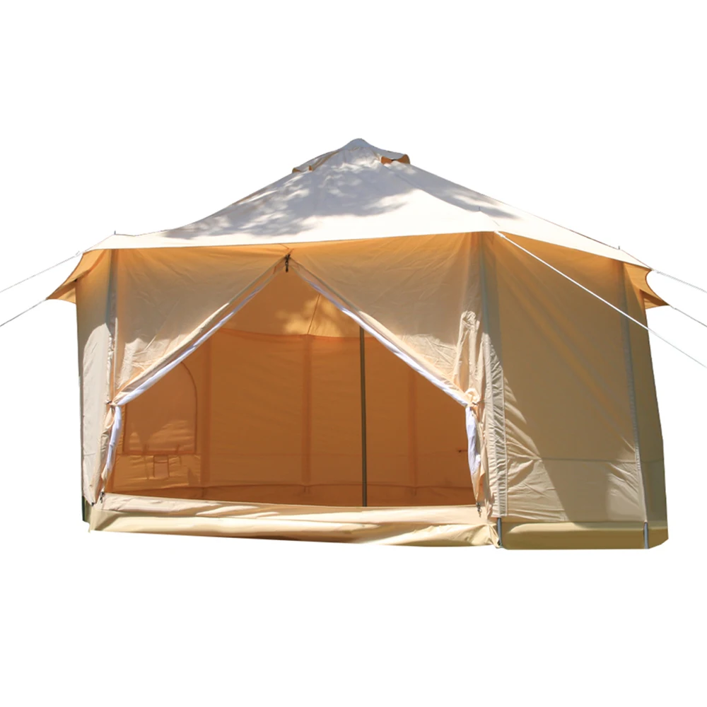 

Роскошная Всесезонная палатка Юрта, Монгольская семейная палатка для кемпинга, 5 м холщовая монгольская Юрта, палатка