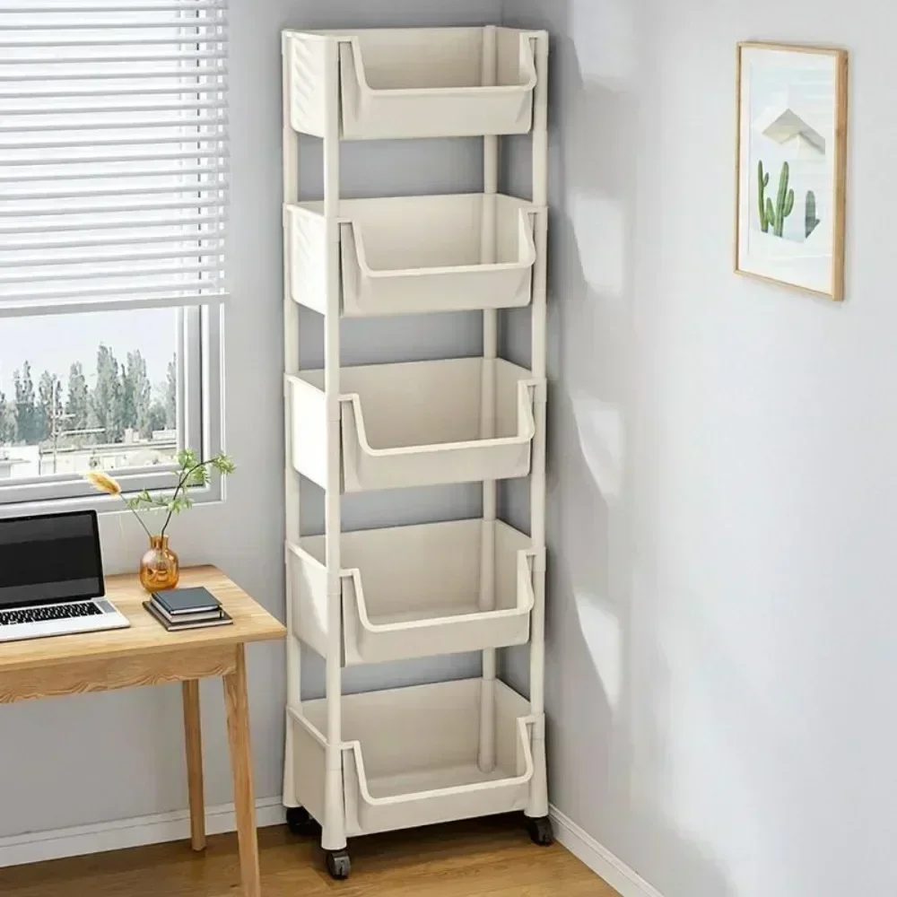 Mobile Storage Rack Trolley Kitchen Organizers And Storage Rack Household Bathroom Cart Multifunctional Multi Storey Bookshelf
