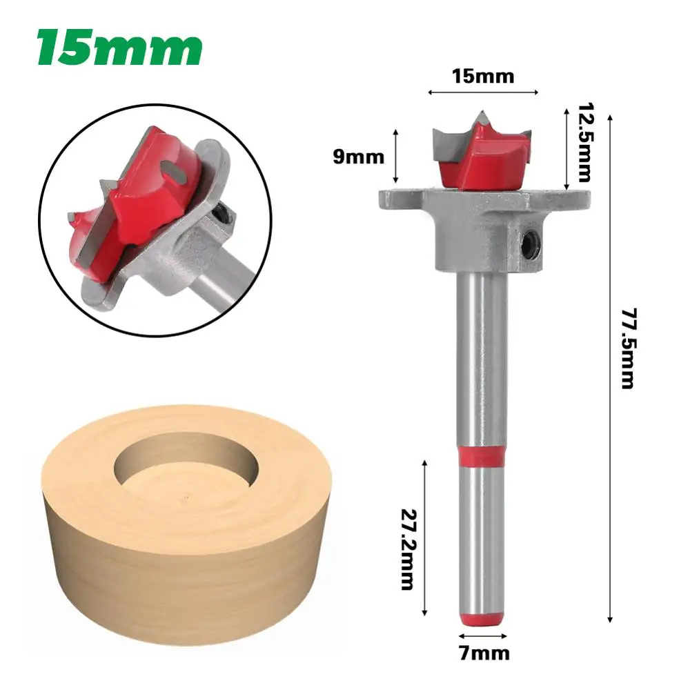 Krachtige Hinge Hole Opener Boring Bit Woodworking Cutter Diameter 15mm 20mm 25mm 30mm 35mm Adjustable Carbide Drill Bits 5pcs diameter 15 20 25 30 35mm adjustable carbide drill bit hinge hole opener boring bit tipped drilling tool woodworking cutter