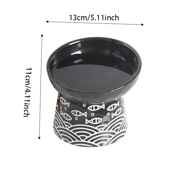 Ceramic Raised Cat Bowl  Elevated Neck Protection Ergonomic Durable Cutlery for Food Water Cute Dog Bowl ﻿ 4