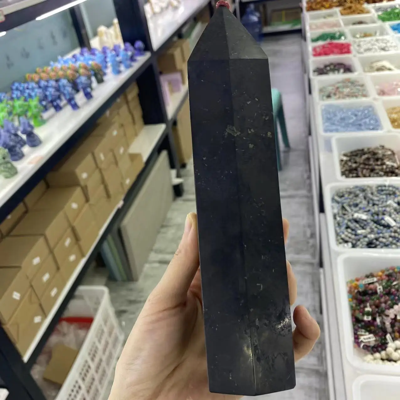 Natural Shungite Energy Jewel Tower Reiki Healing Room Office Decor Gift