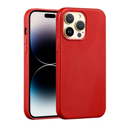 Clearance Sale: Leather Magsafe Case with Magnetic Wireless Charging for iPhone 12 Mini (Red)