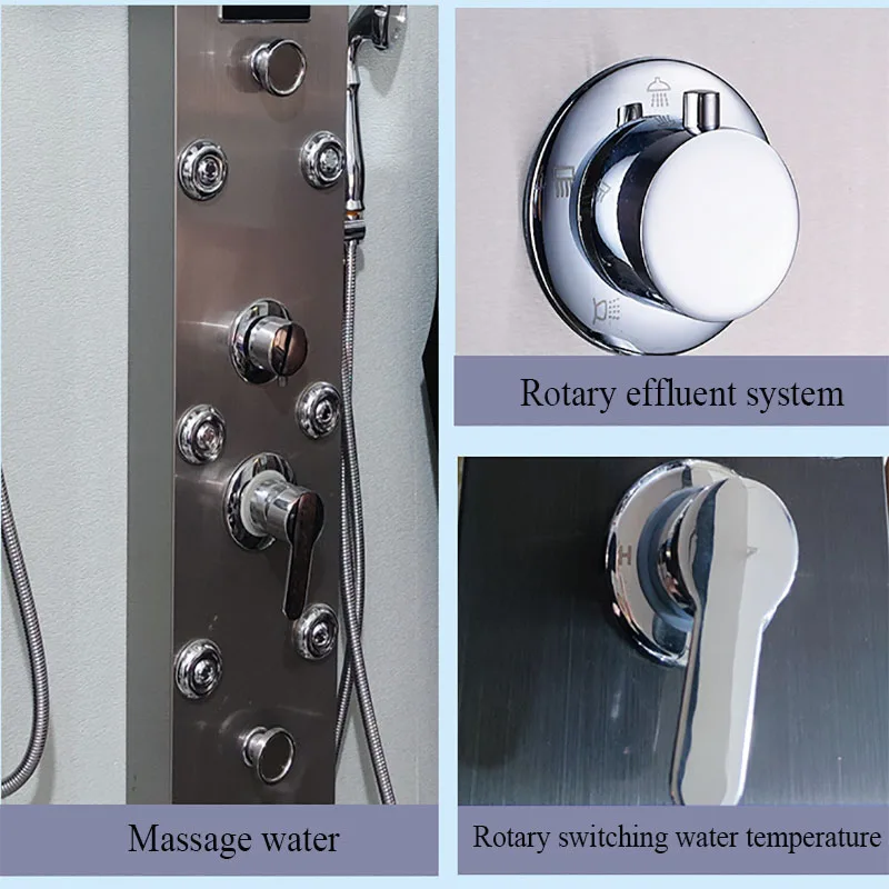 LED Rainfall Waterfall Shower Head Rain Massage System with Body Jets Stainless Steel 304 Bathroom Shower Panel  Tower System 4