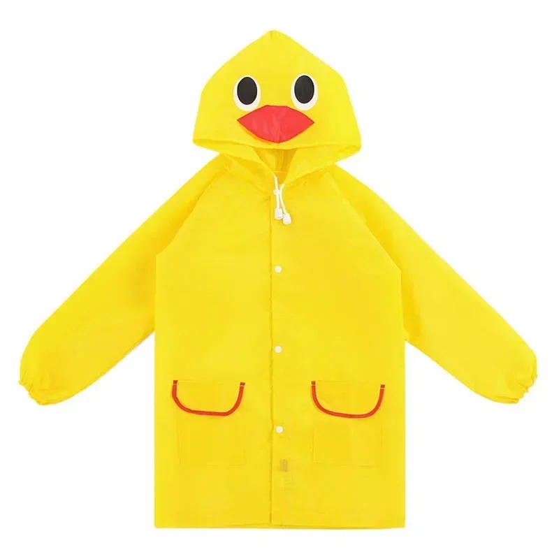 Cute Cartoon Disposable Rainwear Duck Frog Kids Rain Poncho Lightweight Waterproof Raincoat Hooded Cape for Boys Girls 90-110cm