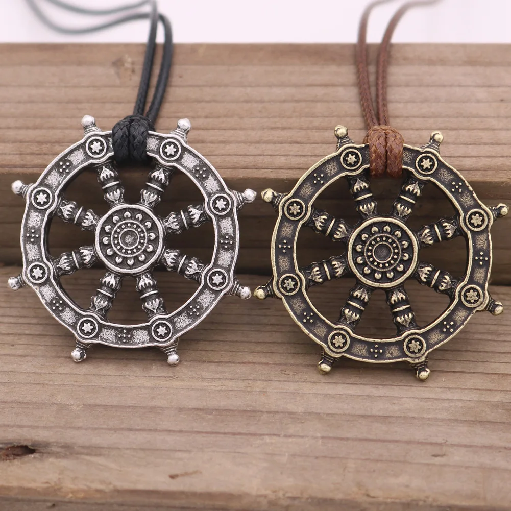 Vintage Viking Compass Ship Wheel Pendant Bracelets for Women Nordic Mythology Rune Pendant Men's Bracelets Jewelry - Image 2