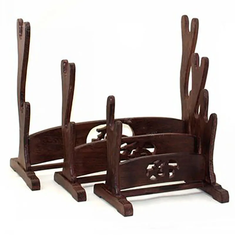 Double Layer Wooden Sword Holder, Samurai Blade Holder, Big Knife Holder, Solid Wood, Sword Base