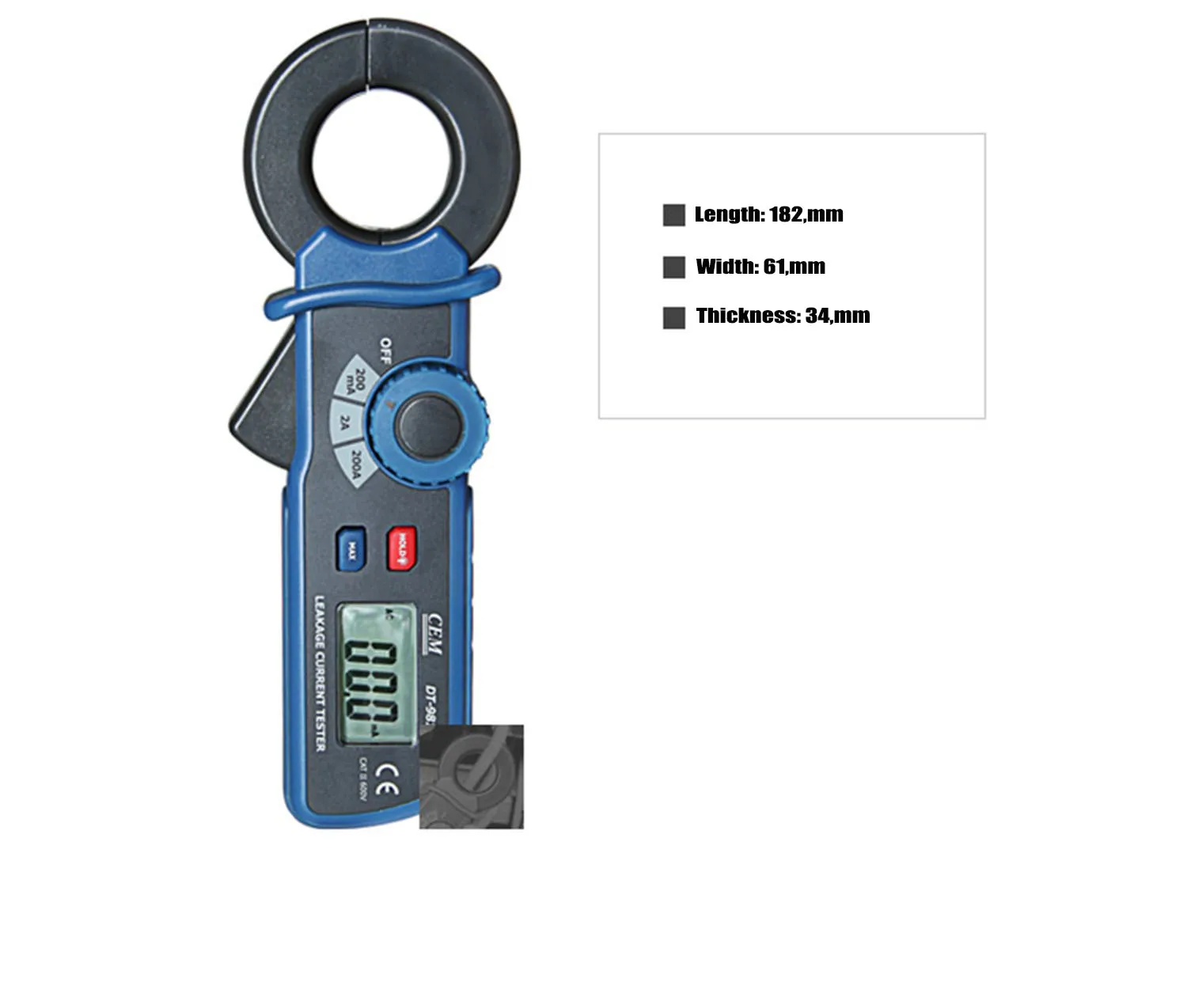 CEM DT-9810 AC Leakage Current Clamp Meter 0.1mA Resolution   Electric Detector Automatic Clamp Meter Digital Display,New. caliper types