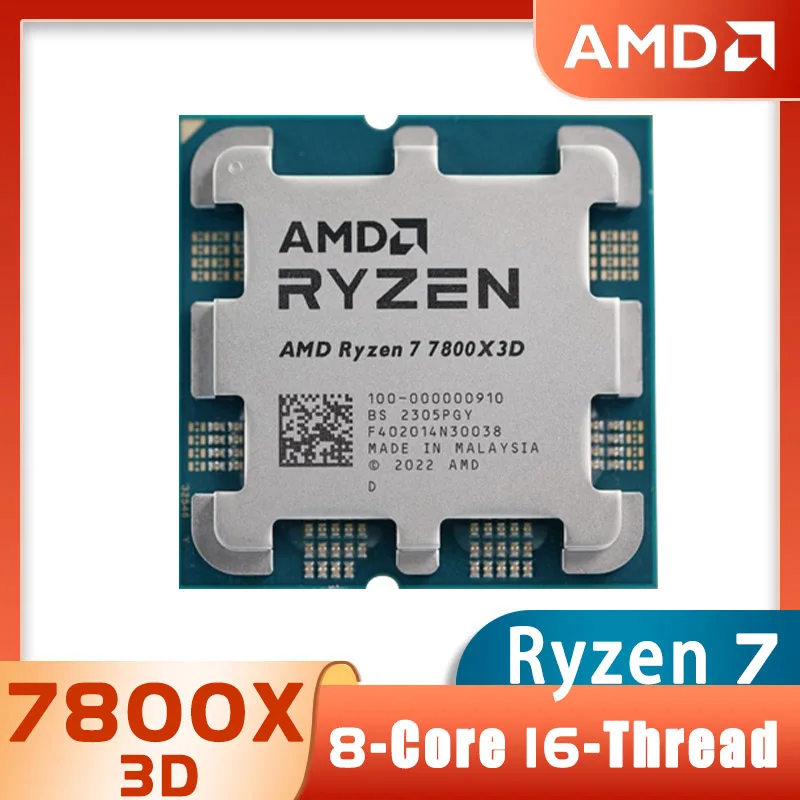  AMD RYZEN 7 7800X3D CPU Gaming Processor AMD R7 7800X3D 8-Core  16-Thread 5NM 96M Socket AM5 Without Fan PC Gamer : Electronics