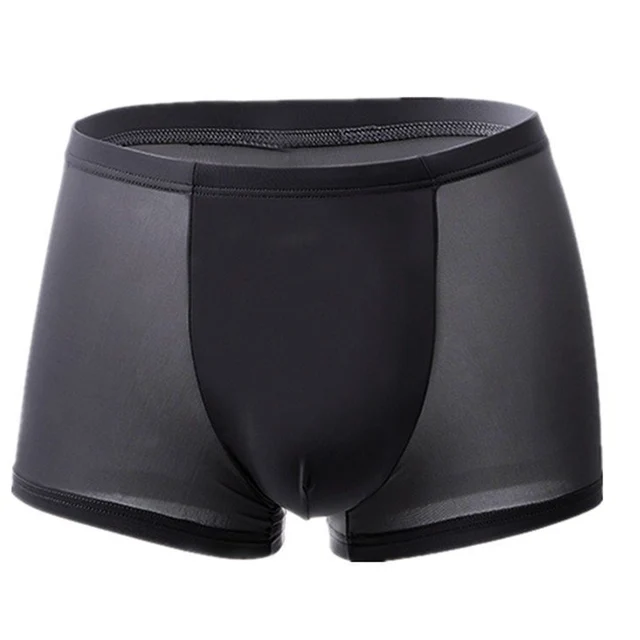 Good Healthy Men Ice Silks Breathable Underwear Seamless Quick Dry Briefs Shorts Trunks Underpants Black