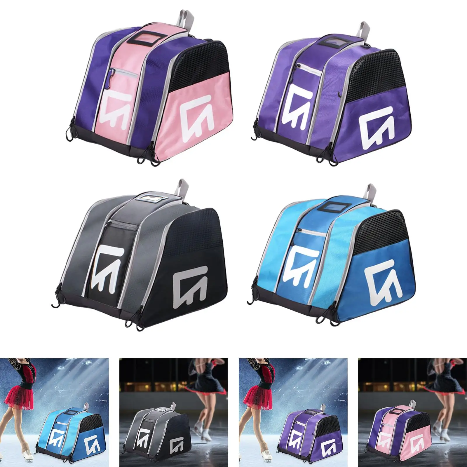 Ice Skate Bag Carry Bag Skating Shoes Bag Breathable Ice Skating Backpack Roller Skating Bag for Hockey Figure Inline Speed