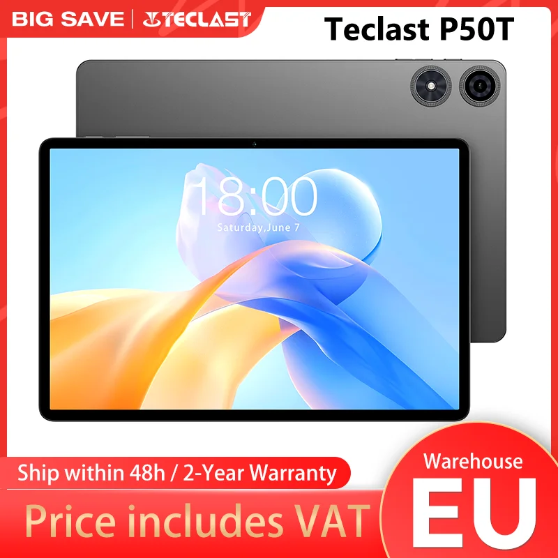 Tablette Teclast P50T Unisoc T7250 Android 16 11 pouces 90 Hz Taux de rafraîchissement Octa-Core Max 16 Go de RAM 128 Go de ROM Batterie 8000 mAh Tablettes légères 1