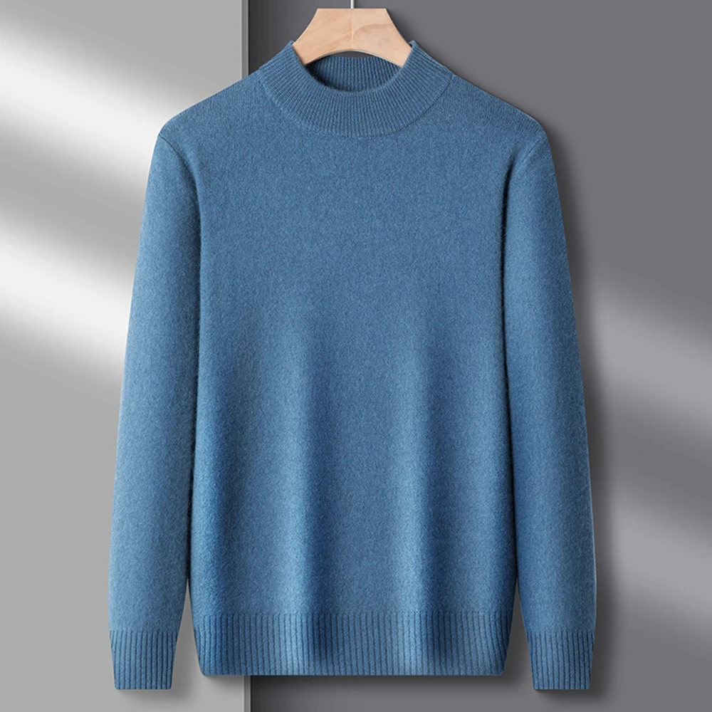 Autumn Winter Men's Knitting Pullovers Rollneck Knitted Sweater Warm Men Jumper Slim Fit Casual Sweate Long Sleeve Soft Knit Top