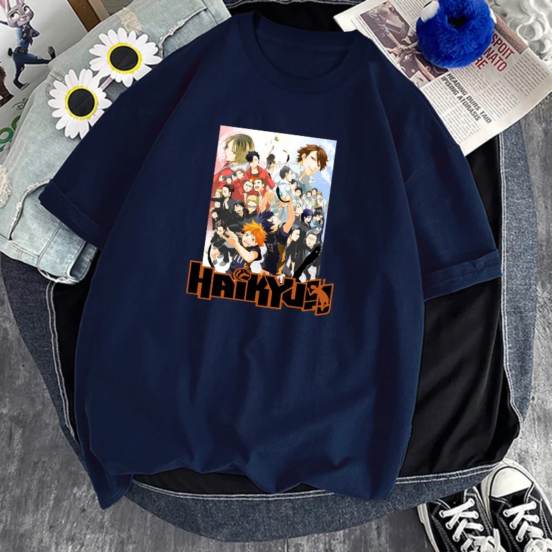 

Футболка Haikyuu женская с принтом персонажа, дышащая Спортивная Повседневная модная рубашка с коротким рукавом, подчеркивающая индивидуальность, в стиле Харадзюку, на лето