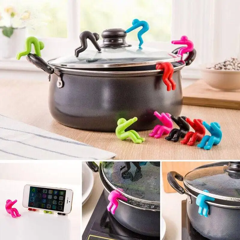 Silicone Heat Resistant Holder Silicone Pot Lid Stand Keep Open Lid