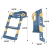 Folding Baby Toilet for Boys Girls Portable Children's Toilet Rack Step Stool Stair Style Seat Ring Kids Potty Toilet with Mat 6