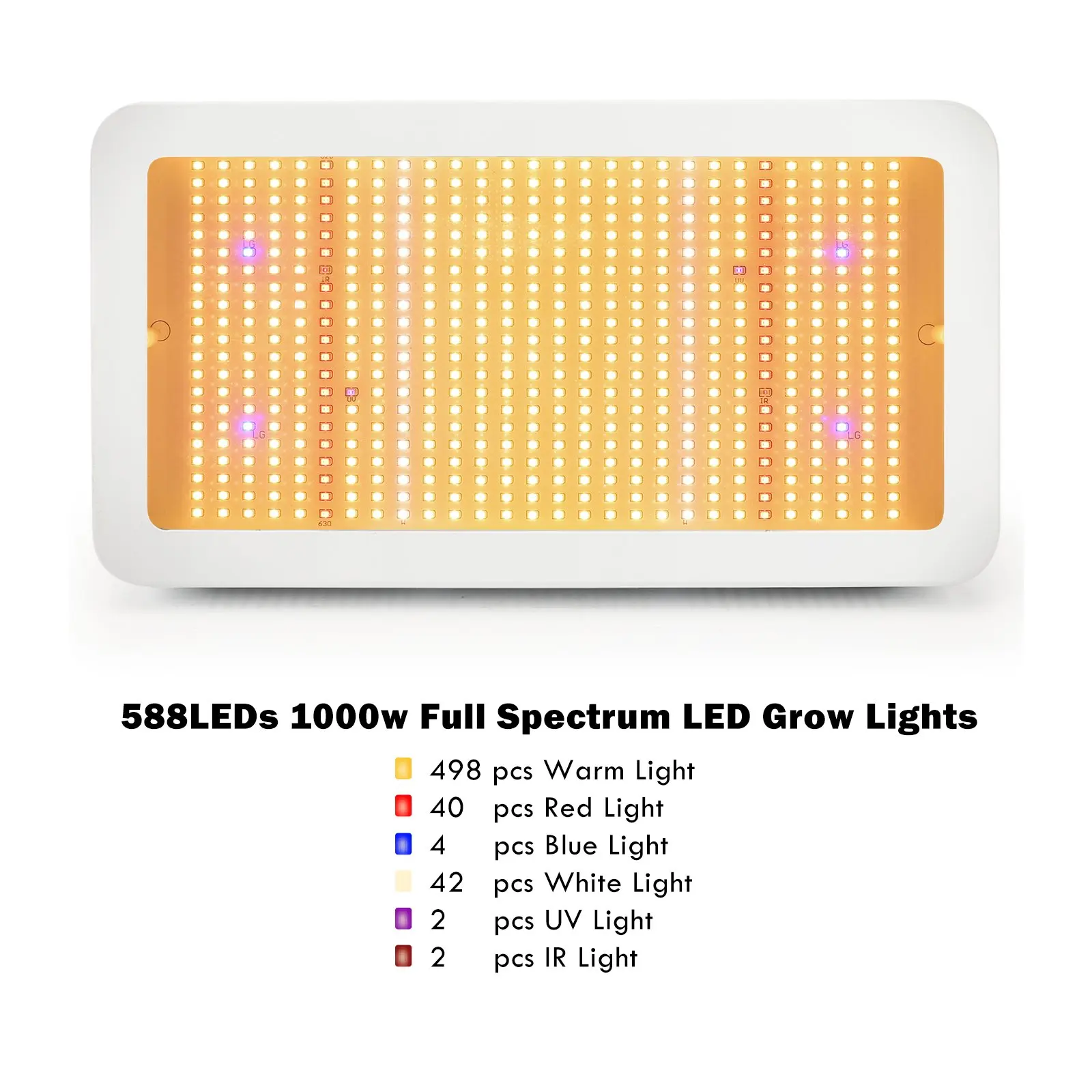 Description Picture 2 of item2024 New 1000W LED Grow Light Full Spectrum Phytolamp for Plant Indoor Hydroponics Flowering Vegs Fruit Growtent Greenhouse