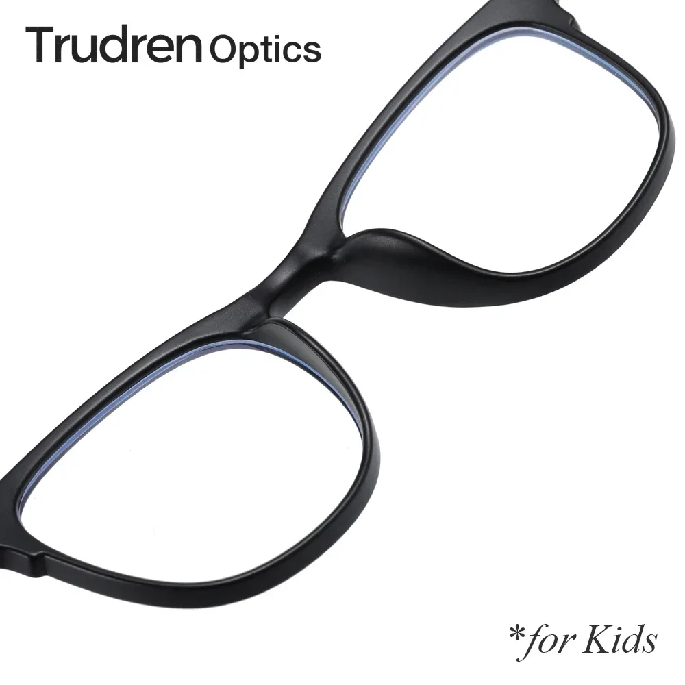 Trudren Kids TR-90 Horn Rimmed Square Non-prescription Clear Eyeglasses for Children Blue Light Blocking Computer Glasses 2001