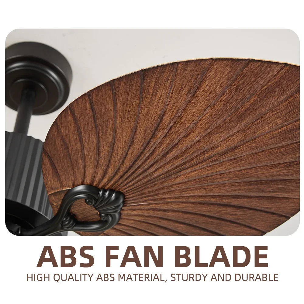 42Inch American Retro Fan Light DC Remote Control Dining Room Living Room Bedroom Ceiling Light 220V 110V Ceiling Fan