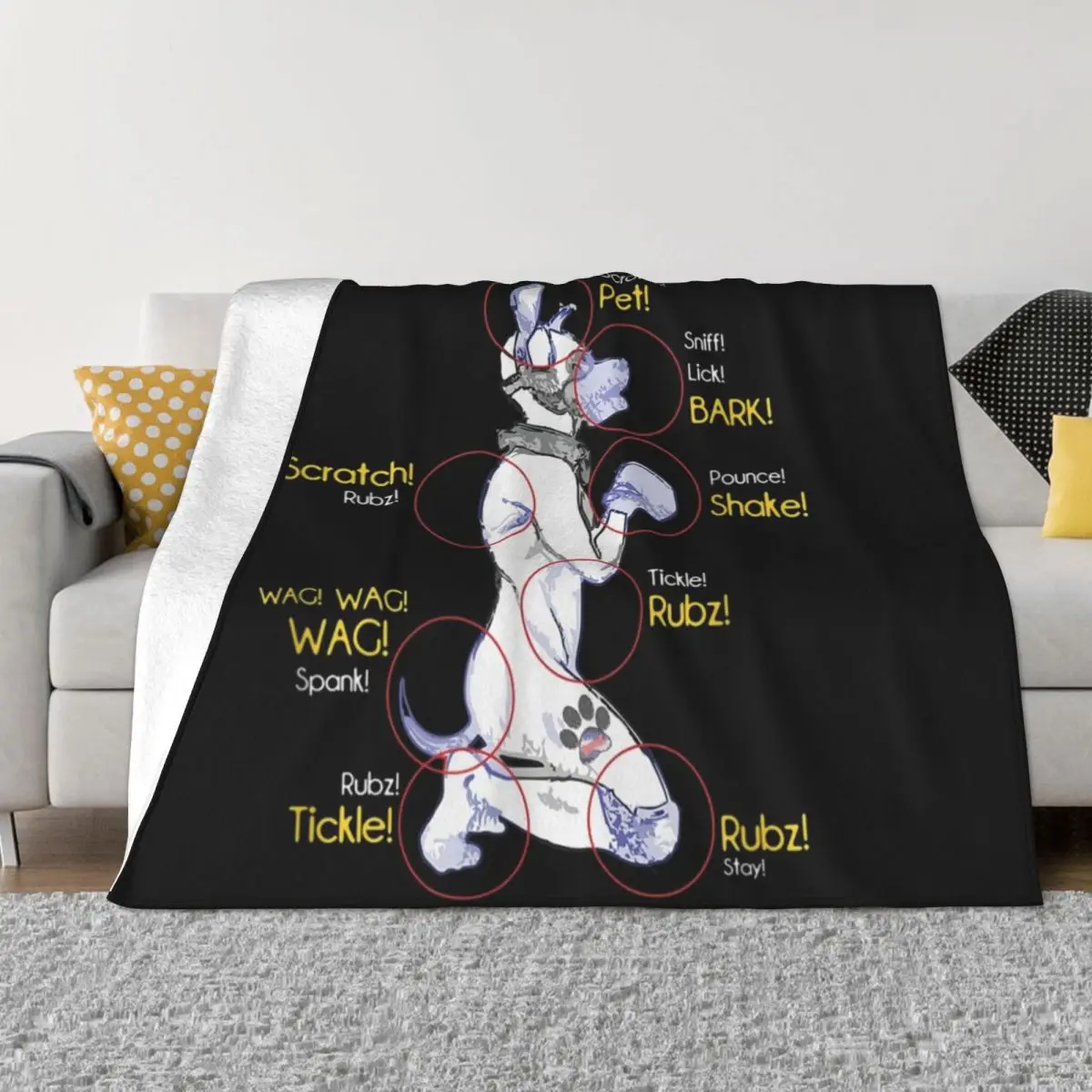 

Human Puppy Play - Puppy Diagram Puppy Throw Blanket Bed linens fluffy Blankets