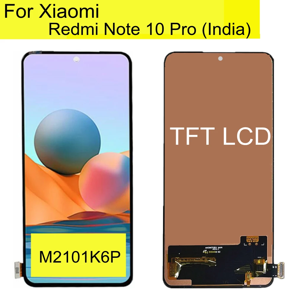 6.67 "Tft Lcd Per Xiaomi Redmi Note 10 Pro (India) M2101K6P Display Lcd Touch Screen Digitizer Sostituzione
