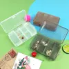 Double Jewelry Organizer Plastic Compartment Jewelry Organizer Small Box Square Carrying Storage Transparent 5