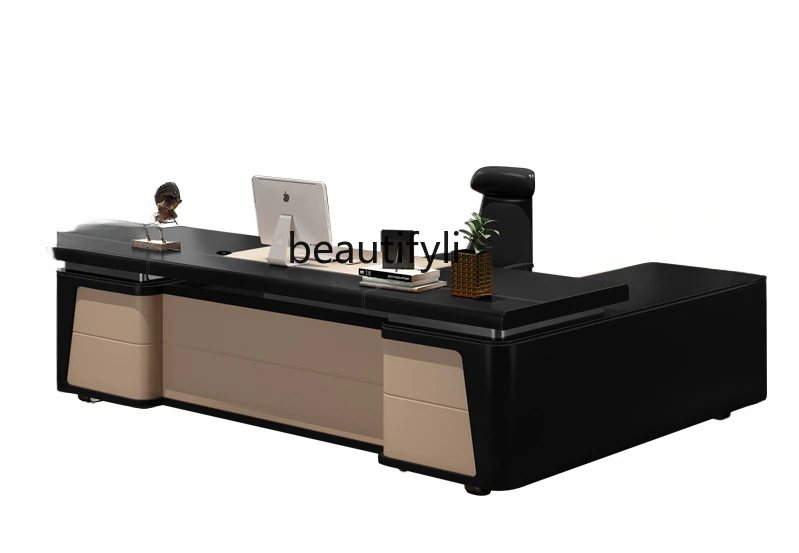 

Light Luxury Office Desk for Boss Office and Chair Combination Executive Desk Luxury Office Boss Desk