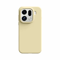 Fashionable Minimalist Liquid Silicone Shockproof Phone Case - Skin - Friendly Soft Back Cover for OPPO Find X8 (Light Yellow)