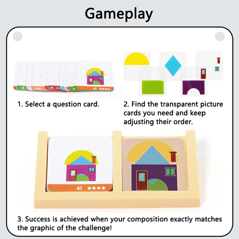 Plastic Geometric Shape Puzzle Game for Kids