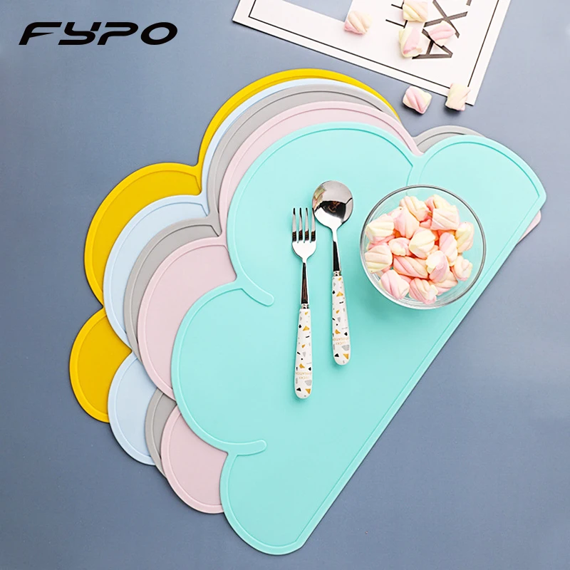 Kids Placemat Cloud Shape Silicone Placemat Non Slip Placemat Waterproof  Table Pad Kitchen Accessories